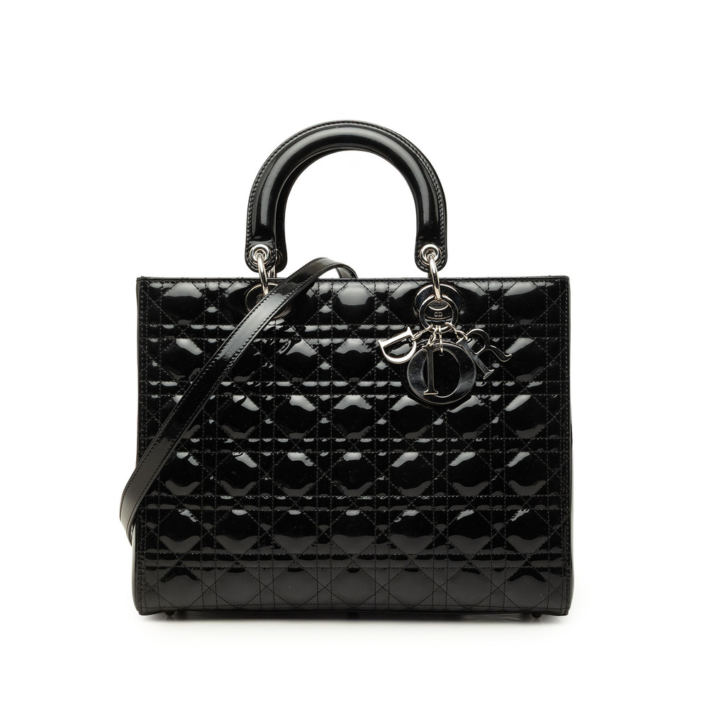 Pre-Loved Dior Large Patent Cannage Lady Dior